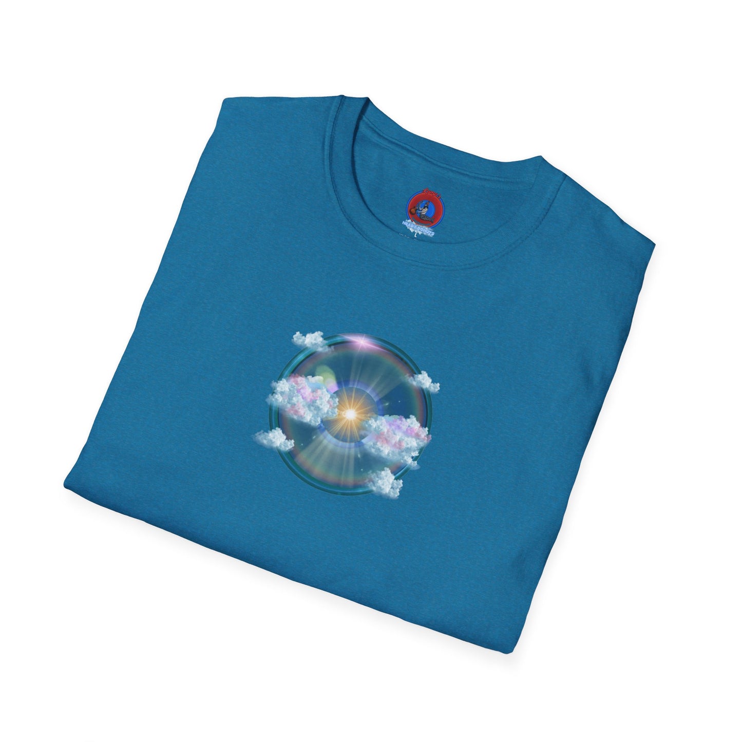 Classic Donut Tee - Unisex Soft-Style - "The Divided Donut" - vivid blue sky donut