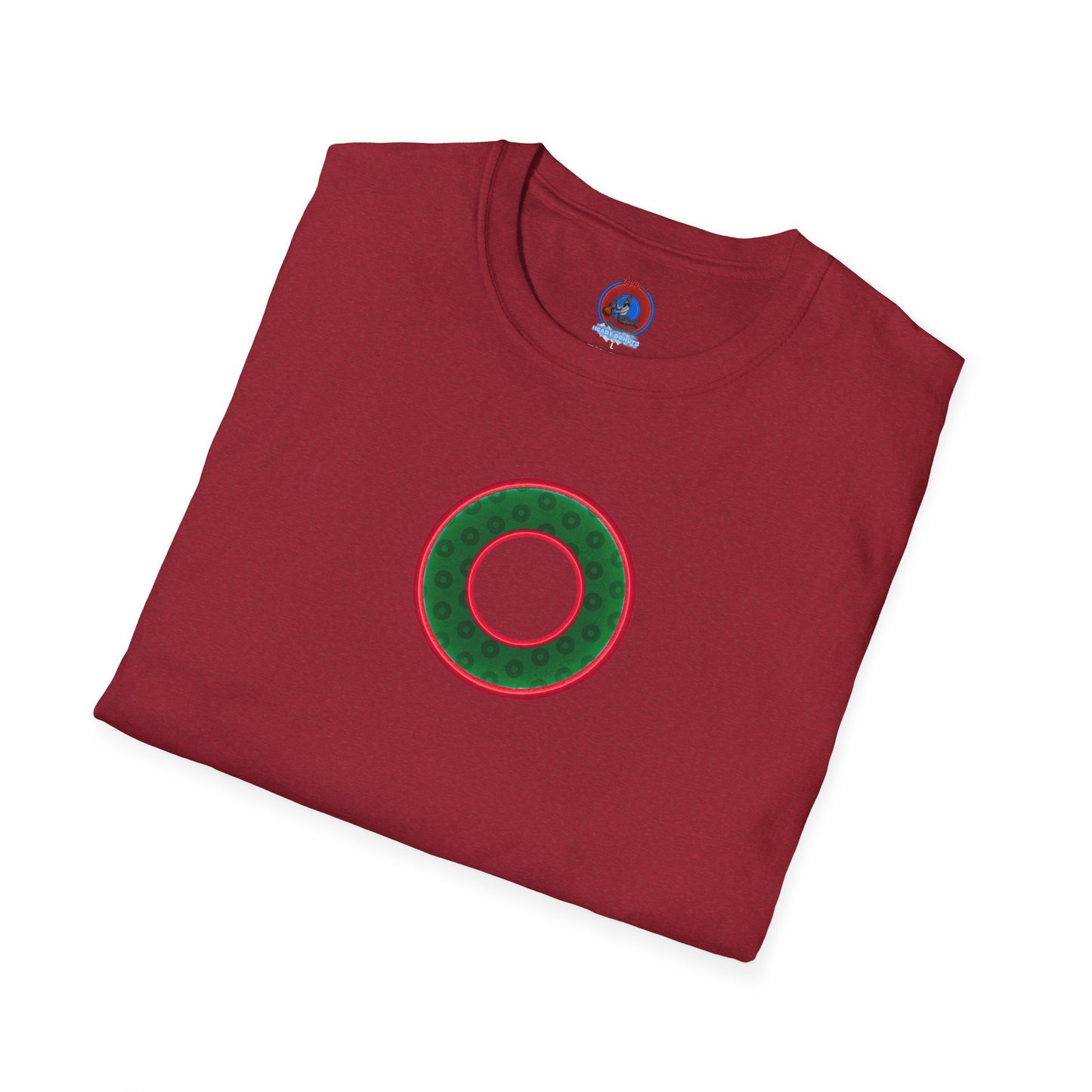 Plain Donuts/Unisex Soft-Style - "Plain Wide Mouthed Paradoxical Donuts" - dark green/red donuts