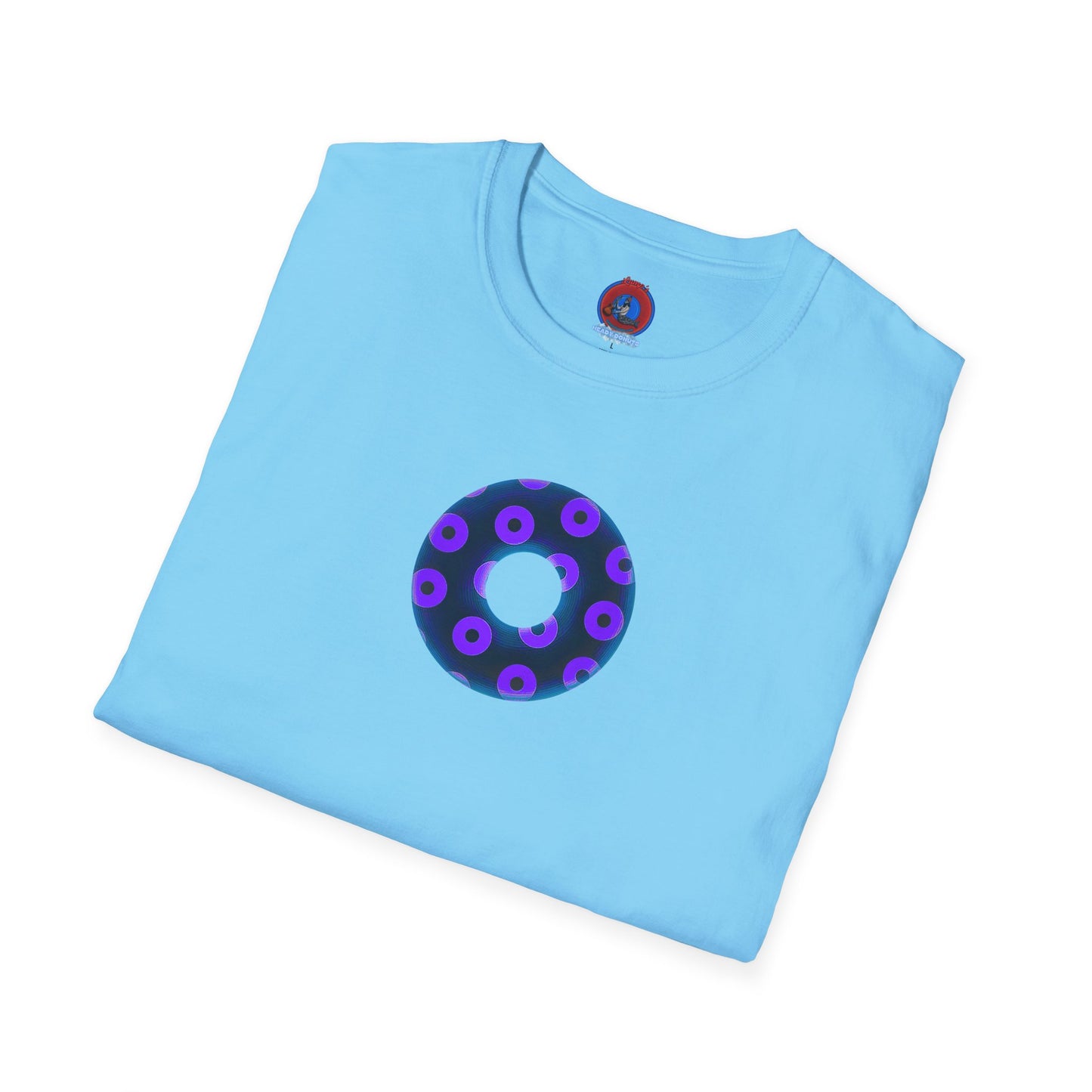 Plain Donuts/Unisex Soft-Style - "Plain Blimpy Paradoxical Donuts" - dark steel blue/vivd dark purple donuts