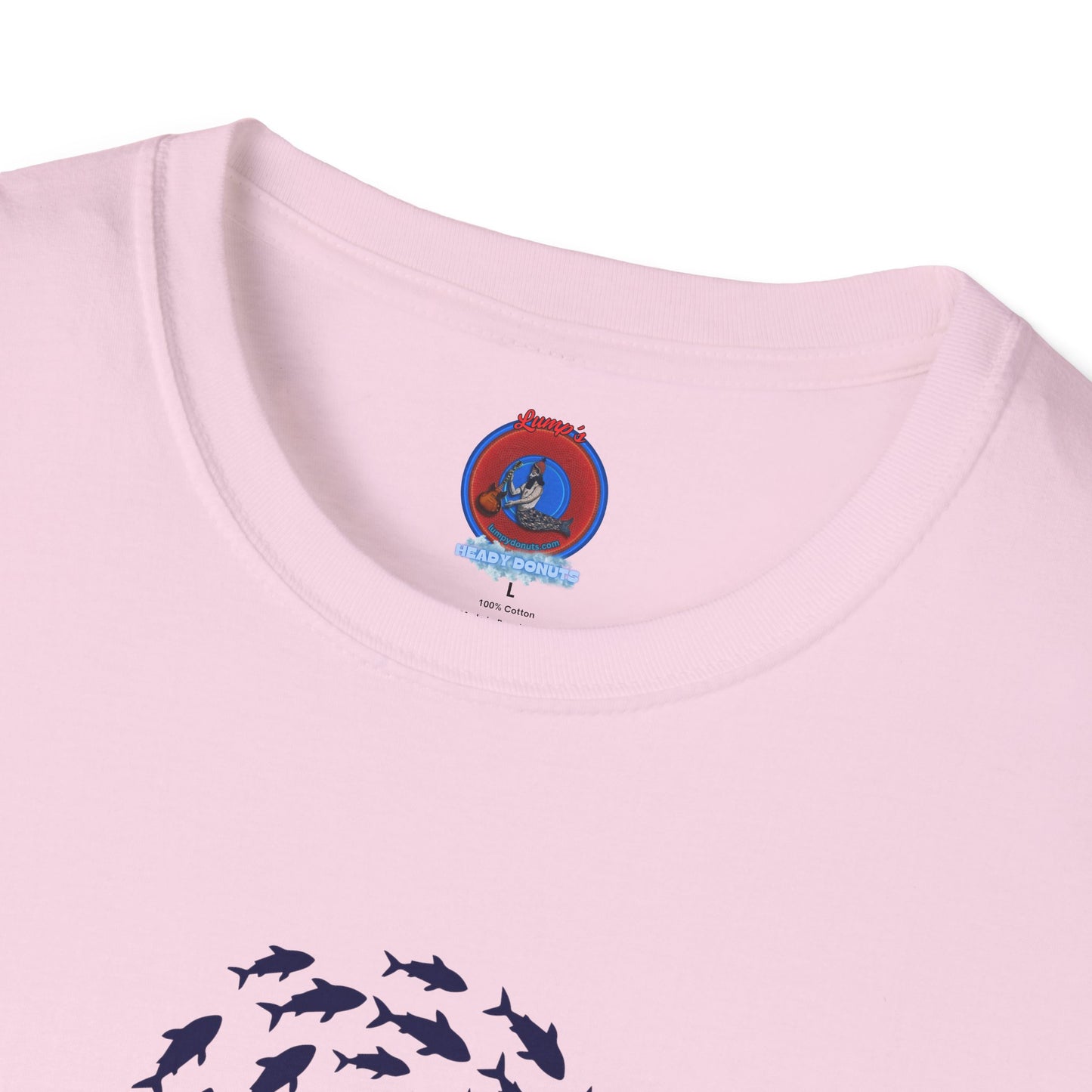 Classic Donut Tee - Unisex Soft-Style - "Skoolie of Phishies" - fish donut - variant 3
