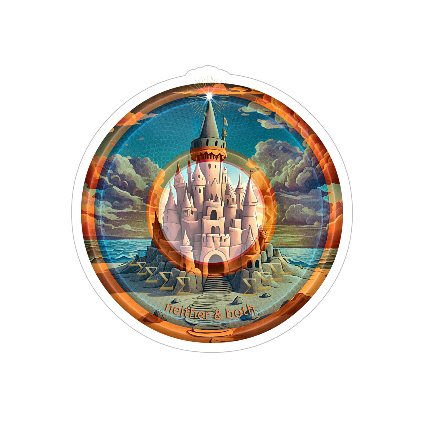 Donut Bumper/Outdoor Sticker - "The Donuts that Tides Never Reached" - series 1.0 - variant 2 - neither & both - [Die-Cut] 6"x 6"