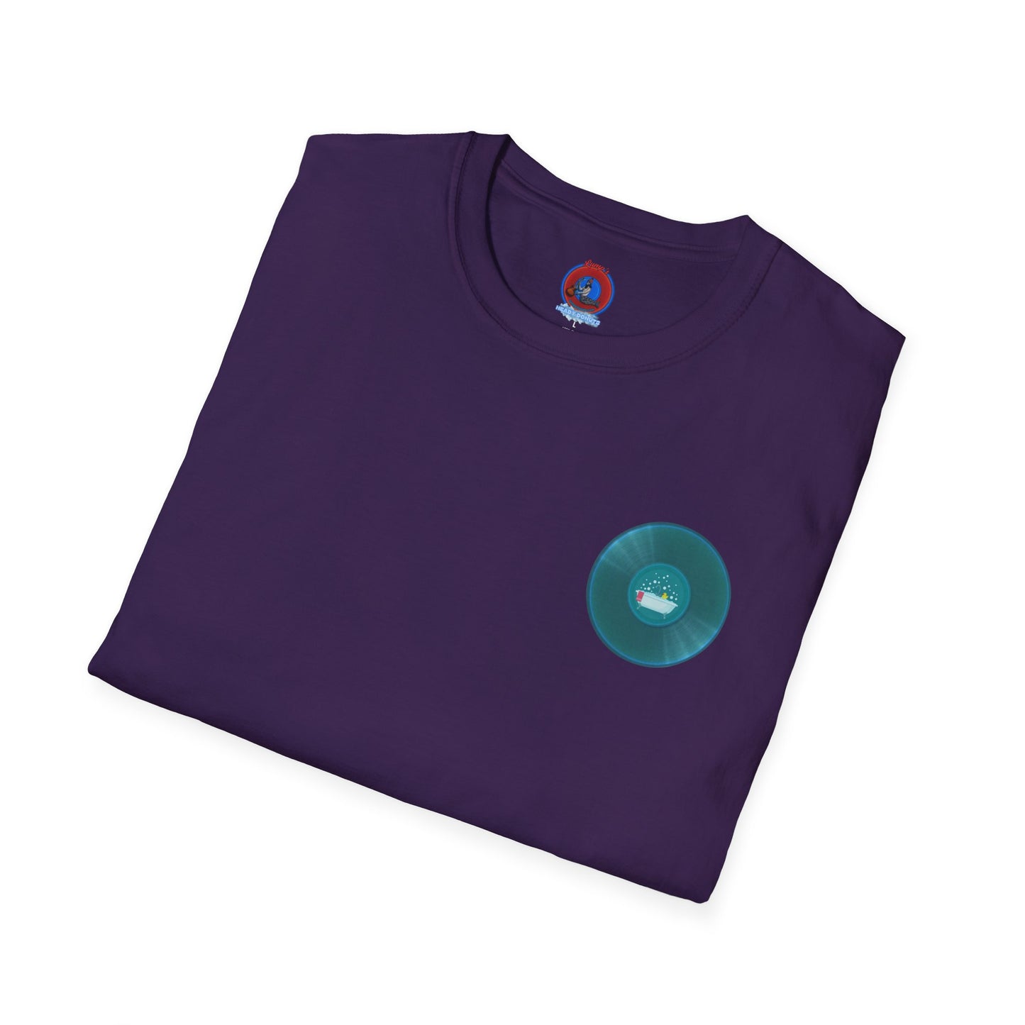 Classic Donut Tee - Unisex Soft-Style - "Bathtub Fun" - dark aquamarine donut