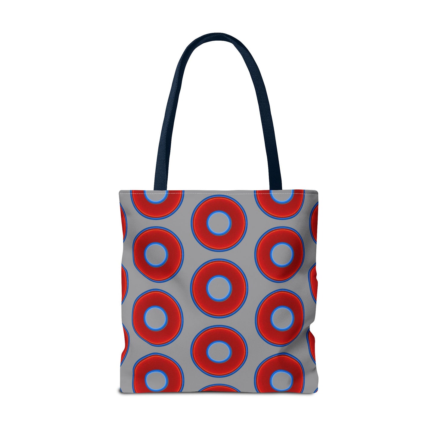 Lumpy Beach/Tote Bag - red vivid donuts w/dark gray background
