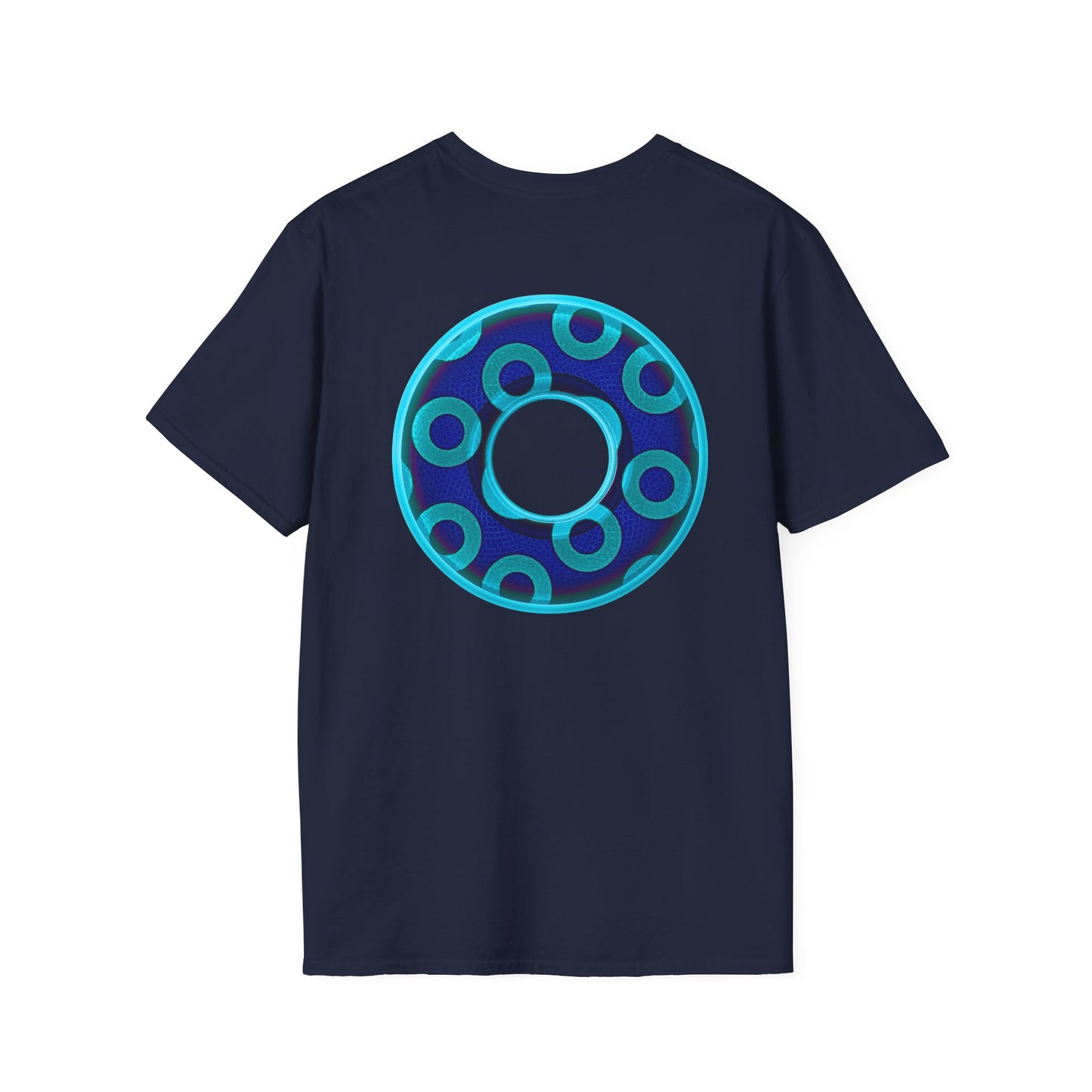 Plain Donuts/Unisex Soft-Style - "Plain Rustic Paradoxical Donuts" - aquamarine/dark blue donuts