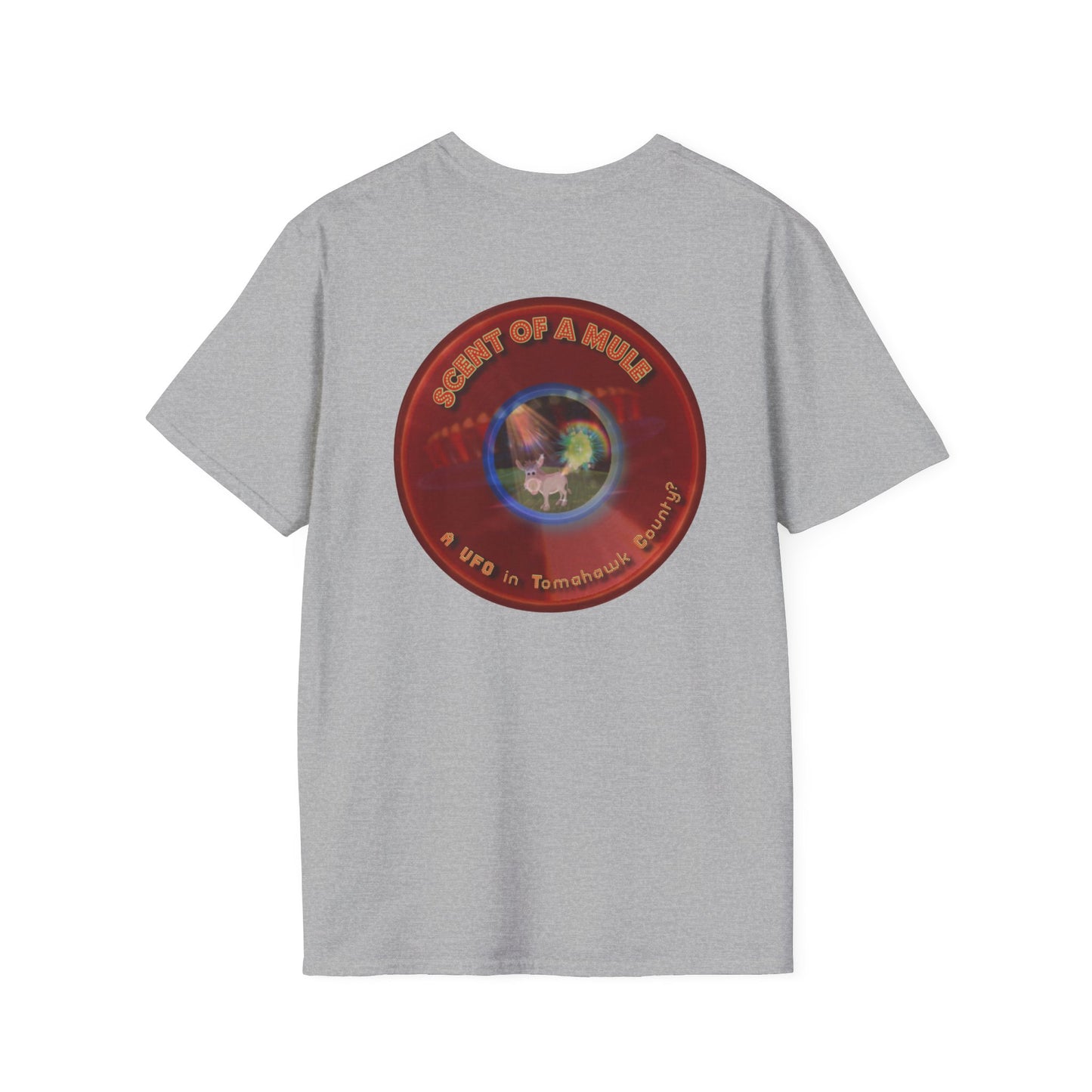 Classic Donut Tee - Unisex Soft-Style - "Mule Feed Donuts" - series 1.0 - variant 3 - red donut