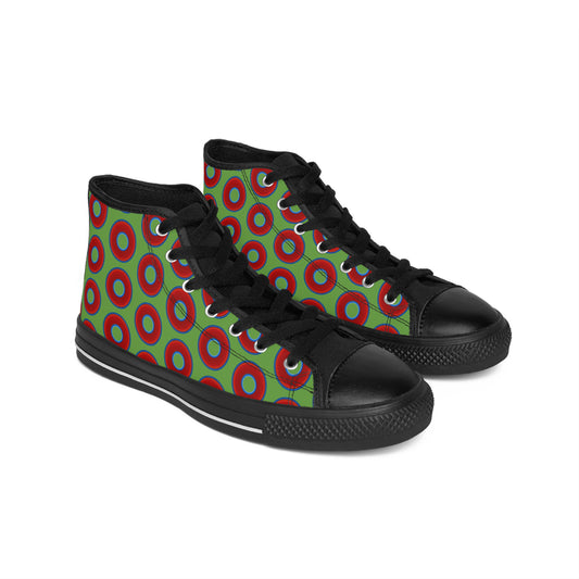 Cushiony Convectors - High Tops - red vivid donuts w/light green background