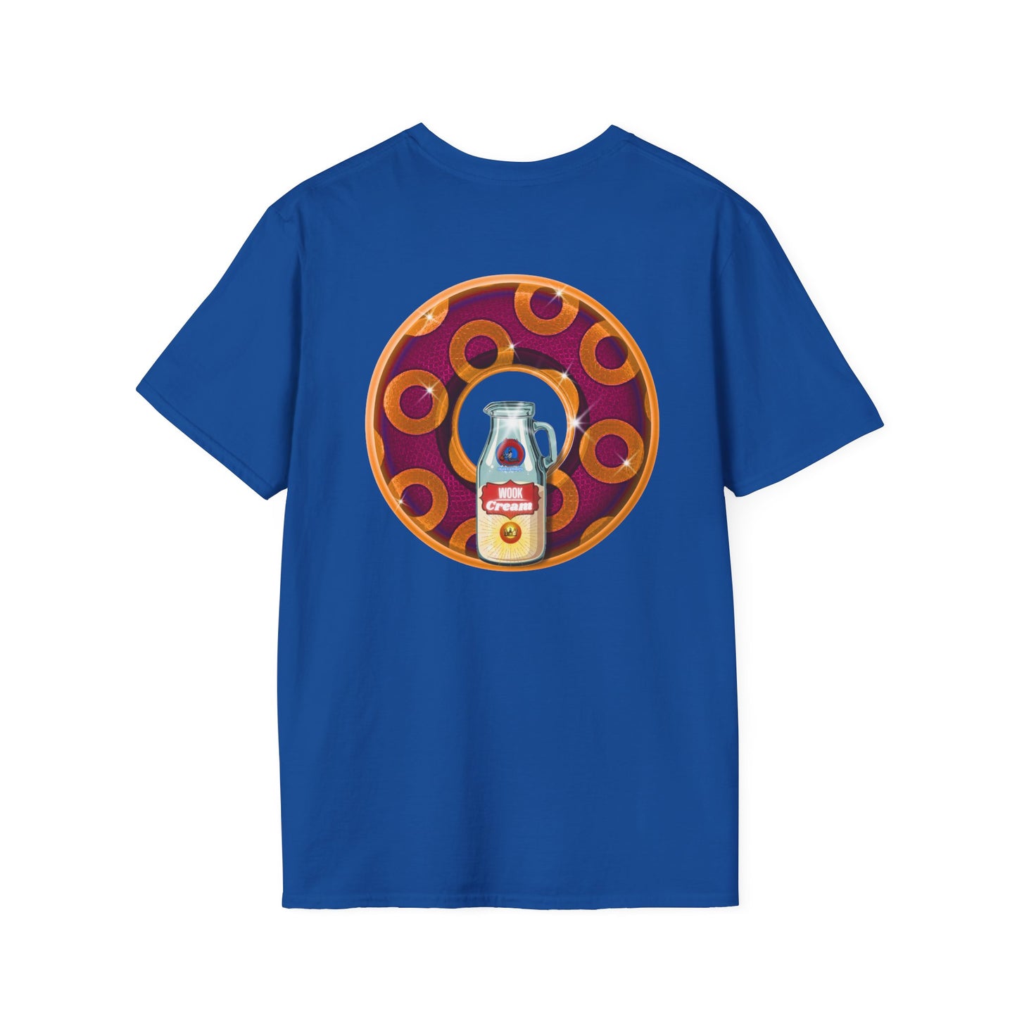 Classic Donut Tee - Unisex Soft-Style - "Princely Wooked Cream - YEMSG Donut " - burgundy/orange rustic paradox donut - variant 1