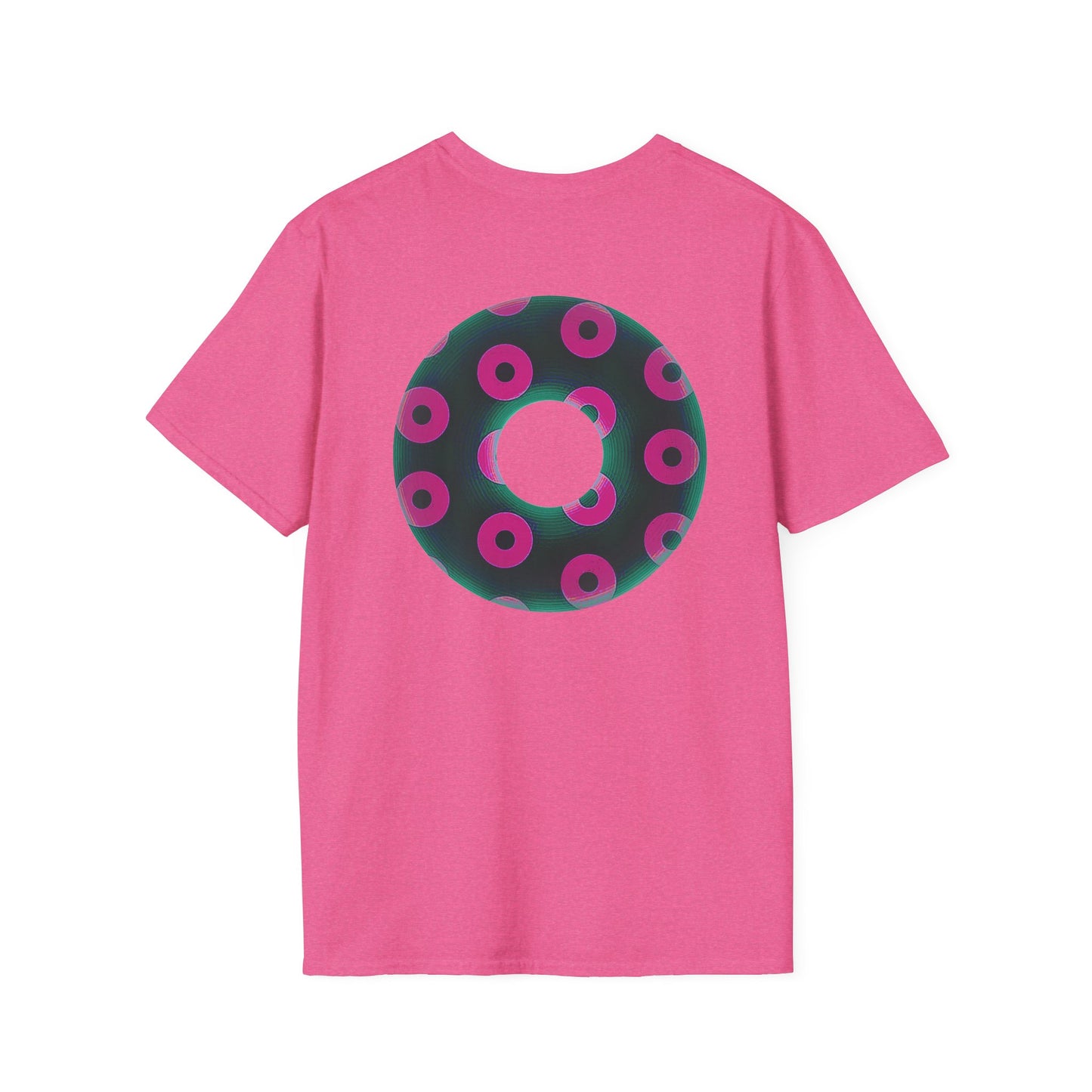 Plain Donuts/Unisex Soft-Style - "Plain Blimpy Paradoxical Donuts" - dark green/magenta donuts