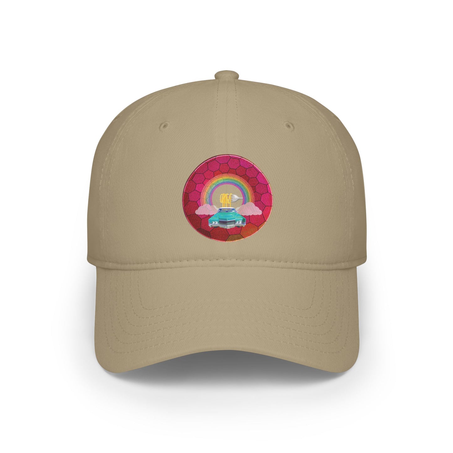 Lumpy Donut Baseball Cap - "Caddy Spaghetti Incident Donut Cap" - variant 3 - magenta hexadonut w/