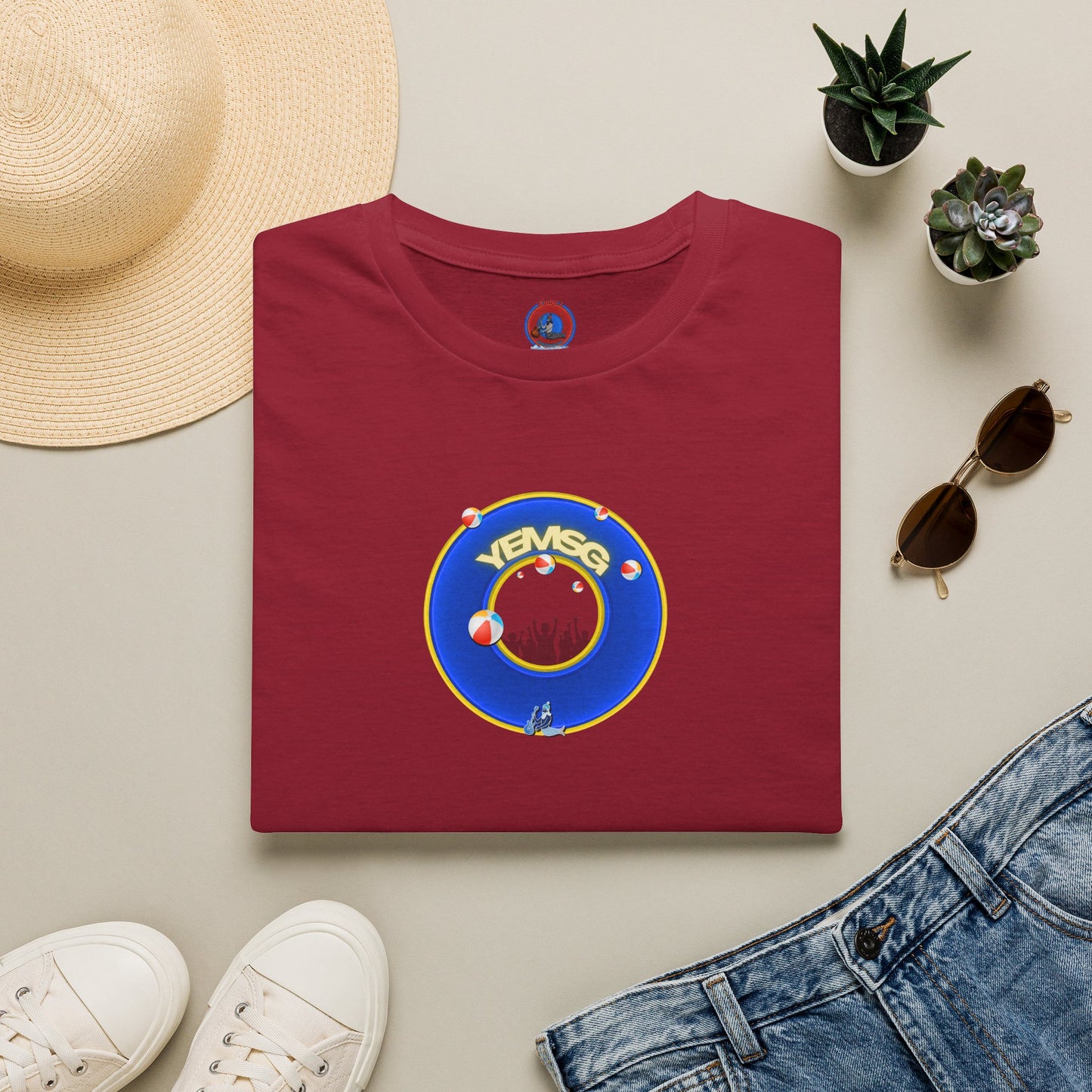 Donut Tee - Unisex Soft-Style - "The Donut's Secret Ingredient? MSG" - vivid blue/yellow donut - variant 2