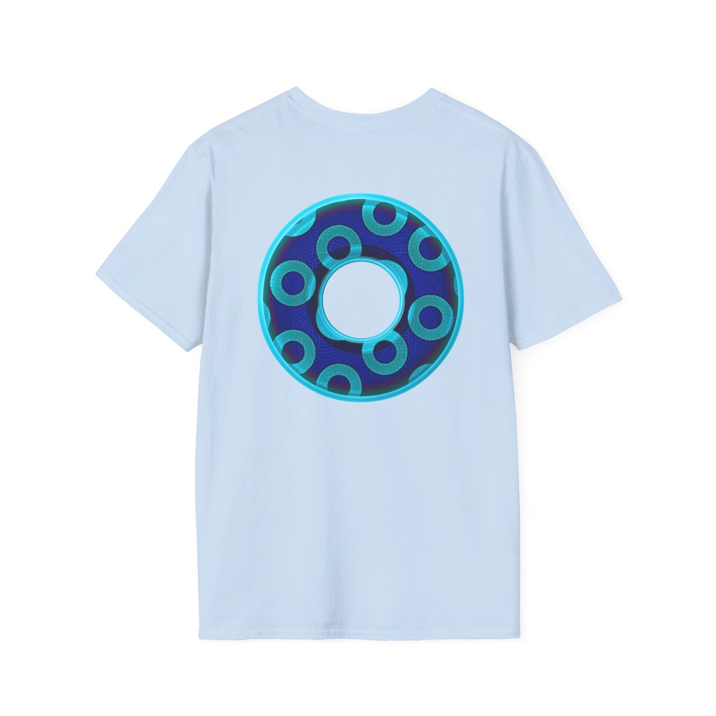 Plain Donuts/Unisex Soft-Style - "Plain Rustic Paradoxical Donuts" - aquamarine/dark blue donuts