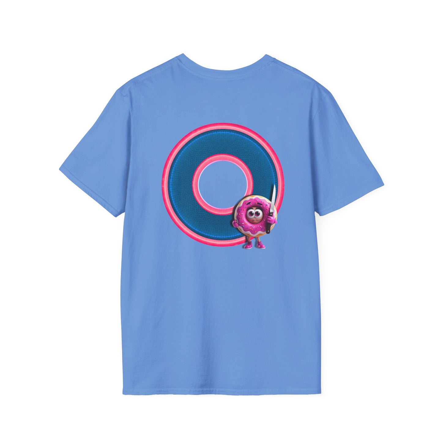 Classic Donut Tee - Unisex Soft-Style - "My Friend the Donut " - series 1.0  - variant 2 - blue/pink donut
