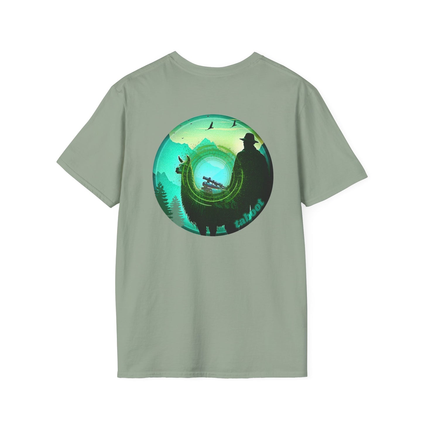 Lumpy Coffee Traders Tee - Unisex Soft-Style - "Taboo, taboot!" - paradoxical donut logo & Taboot print on back - variant 2 - logo front/taboo, taboot back