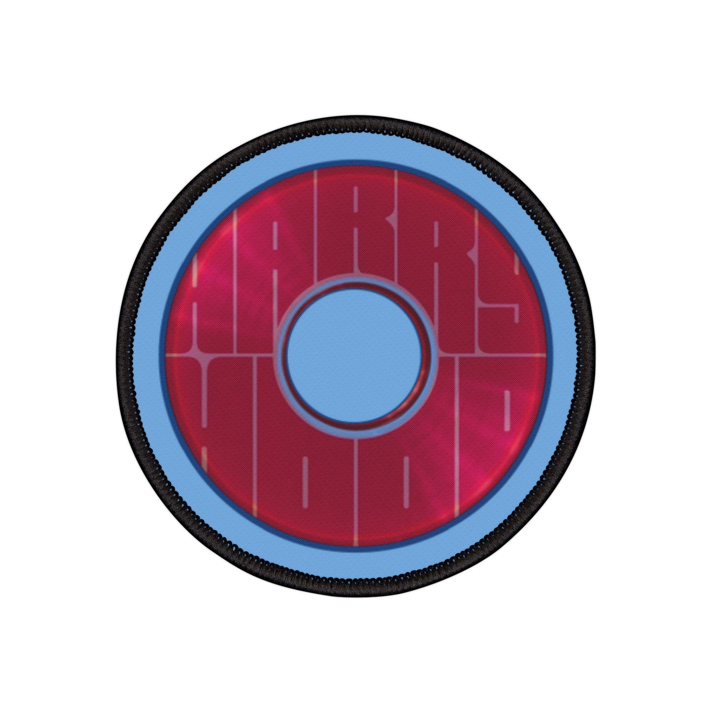 Iron-On Donut Patch - "Harry Preferred Donut  Patch" - magenta/purple word donut - variant 1