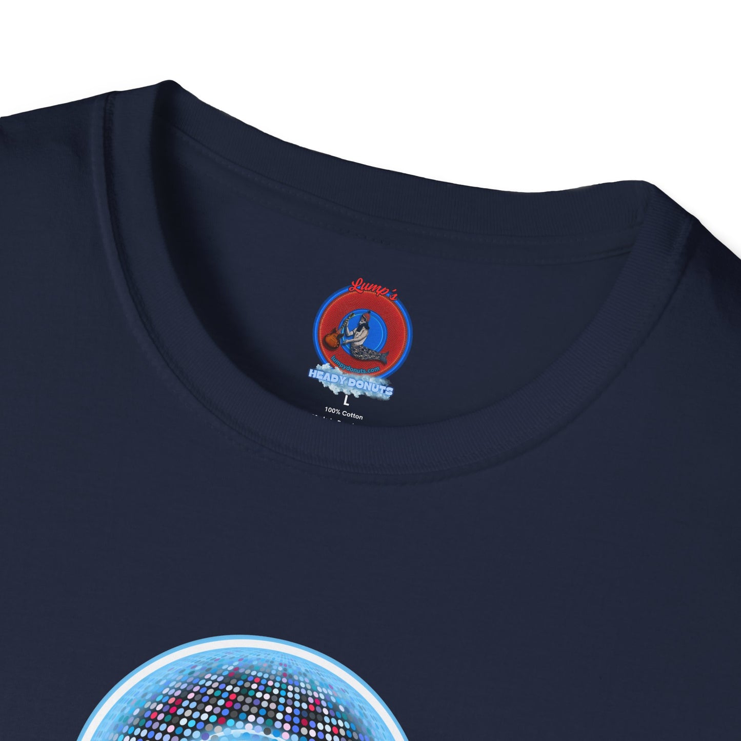 Classic Donut Tee - Unisex Soft-Style - "Microdot Donut" - light blue pixilated donut