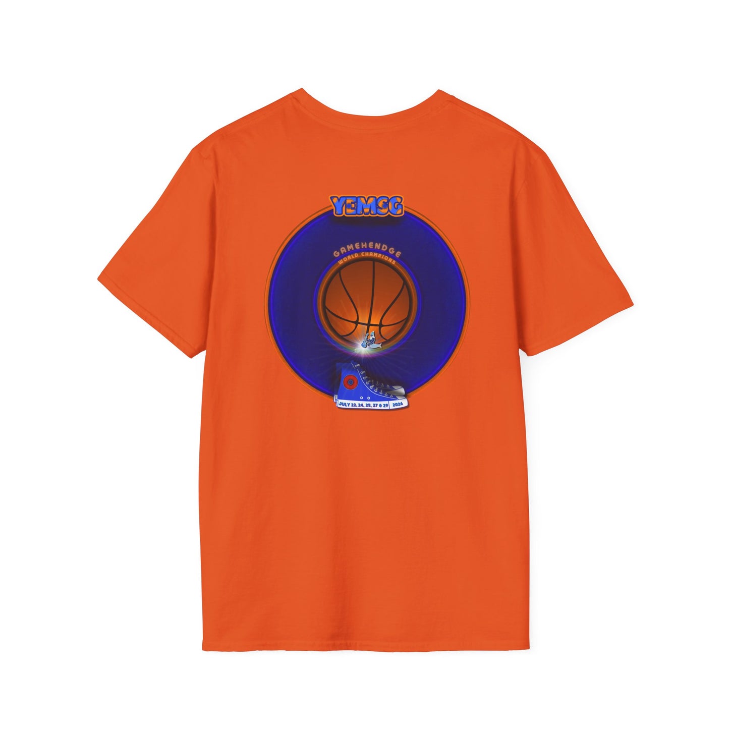 Classic Donut Tee - Unisex Soft-Style - "Diedrich Knickerbocker's Donut" - vivid blue/orange donut - variant 1