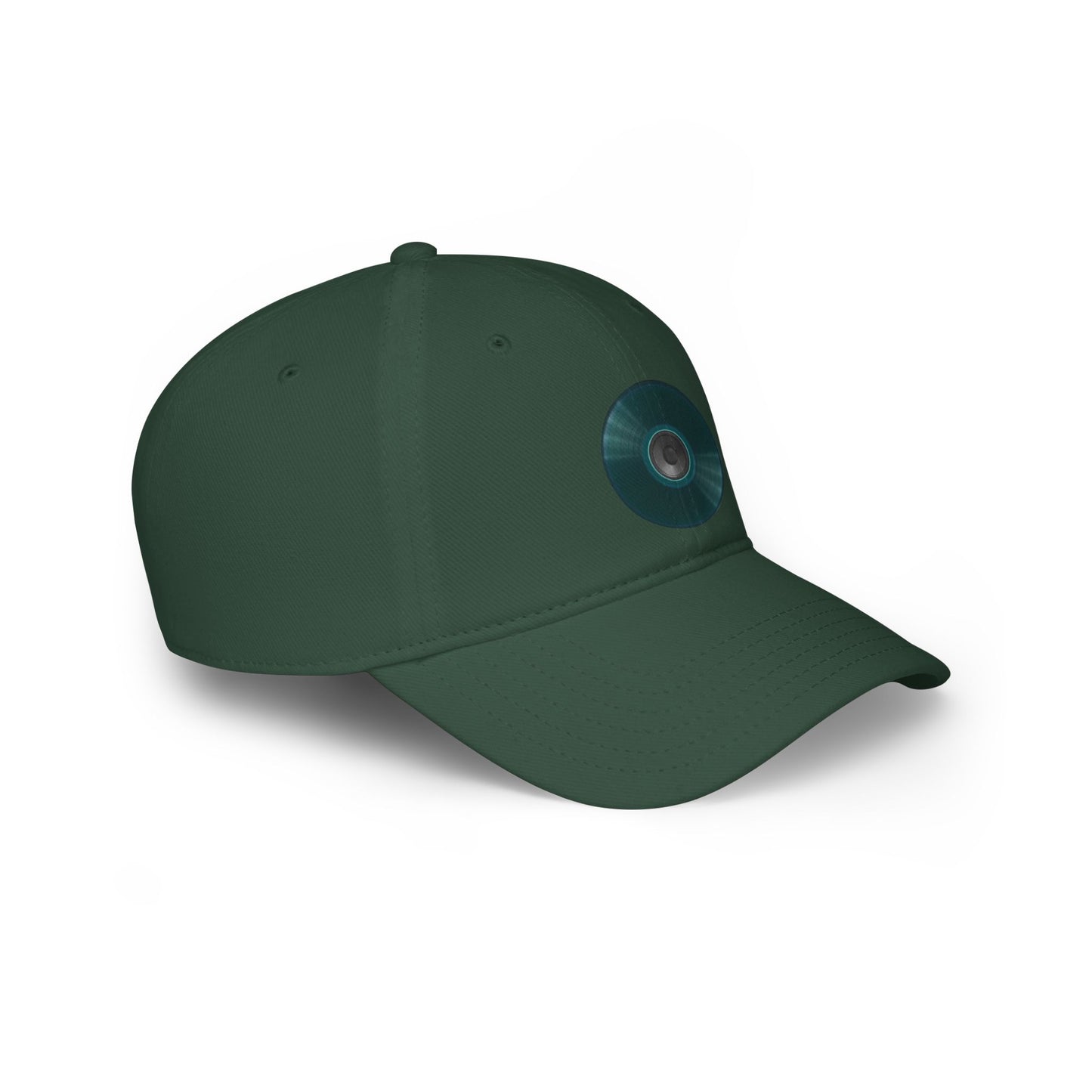 Lumpy Donut Baseball Cap - "Plain Speaker Donut" - dark teal vivid record donut w/