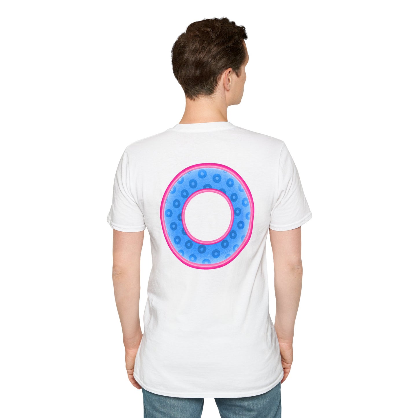 Plain Donuts/Unisex Soft-Style - "Plain Wide Mouthed Paradoxical Donuts" - light blue/pink donuts