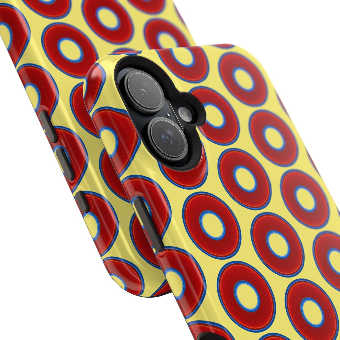 Magnetic Tough Donut Case - red vivid donut print w/yellow background