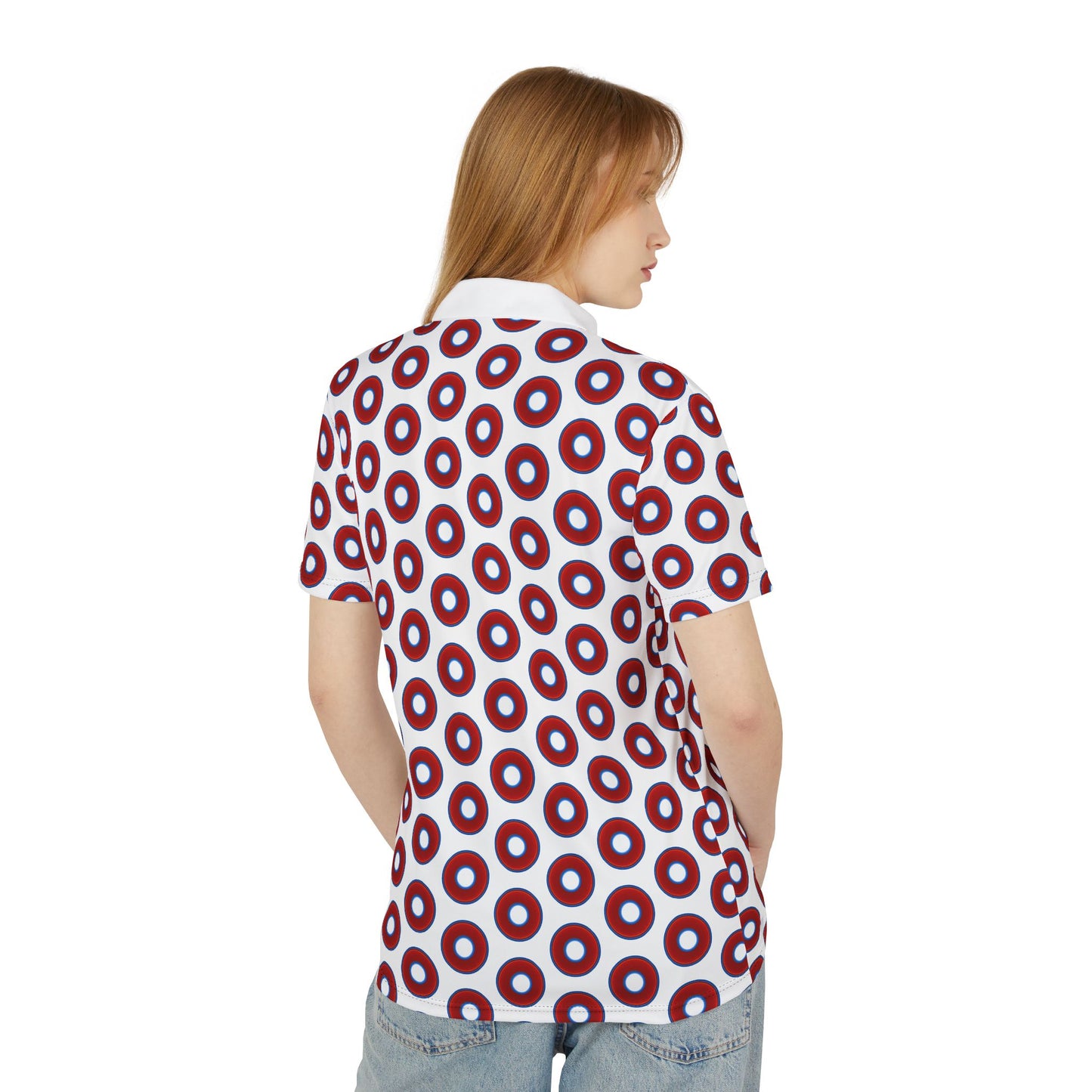 AOP Donut Polo - vivid donut print w/white background [unisex]