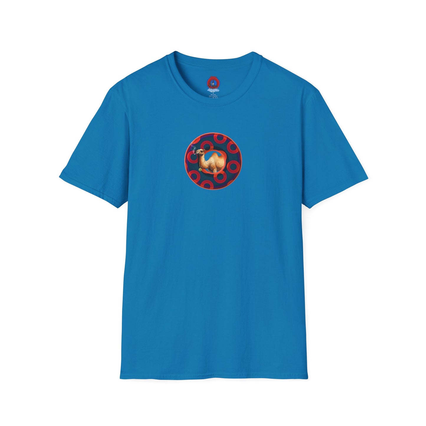 Classic Donut Tee - Unisex Soft-Style - "Joe Camel's Super Cool Donut" - rustic paradox donut - dark navy/red donuts