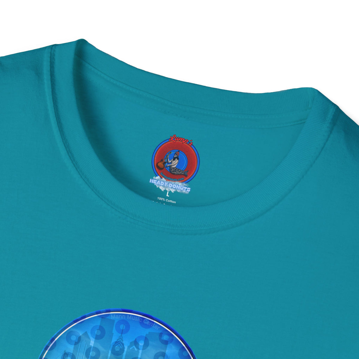 Classic Donut Tee - Unisex Soft-Style - "Philly Special: Still Loading Sand" - vivid blue paradoxical pic donut - variant 2