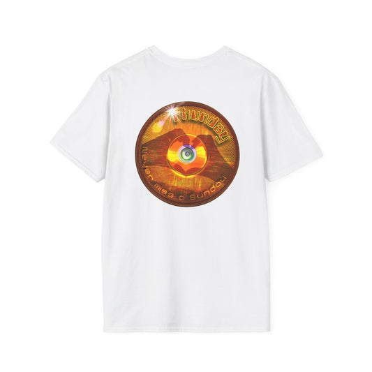 Classic Donut Tee - Unisex Soft-Style - "Sunday Phunday" - series 1.0 - variant 2 - gold donut