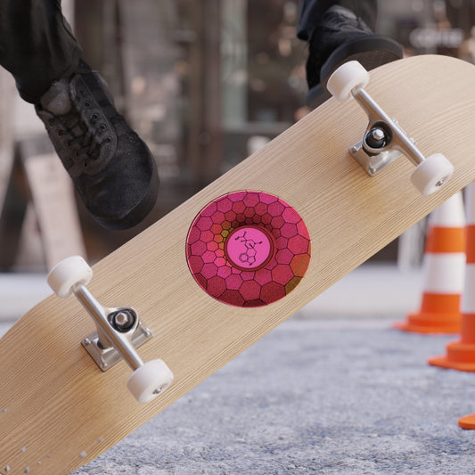 Donut Bumper/Outdoor Sticker - "Dr. Albert Hofmann's Donut" - series 1.0 - variant 1 - magenta hexadonut - [Die-Cut] 6"x 6"