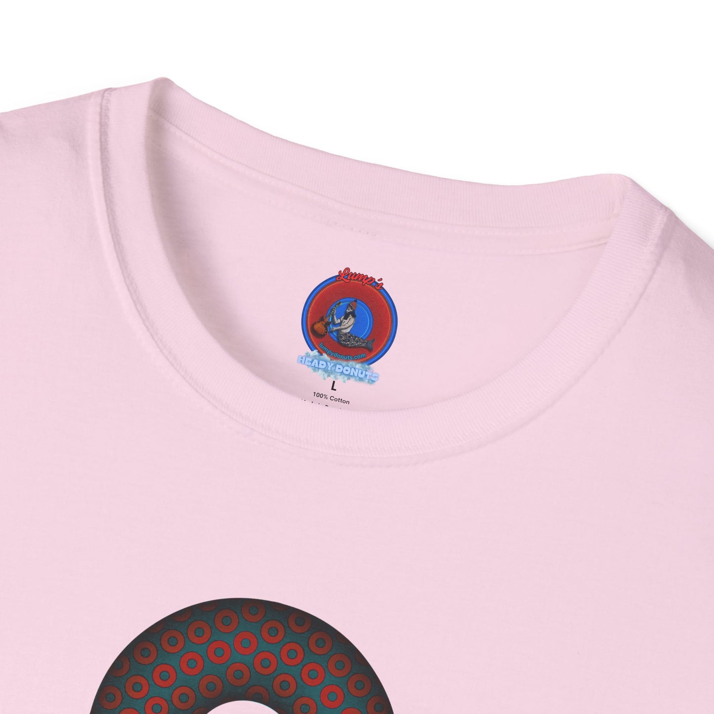 Plain Donuts/Unisex Soft-Style - "Plain Paradoxical Grided Donuts" - red/faded navy donuts