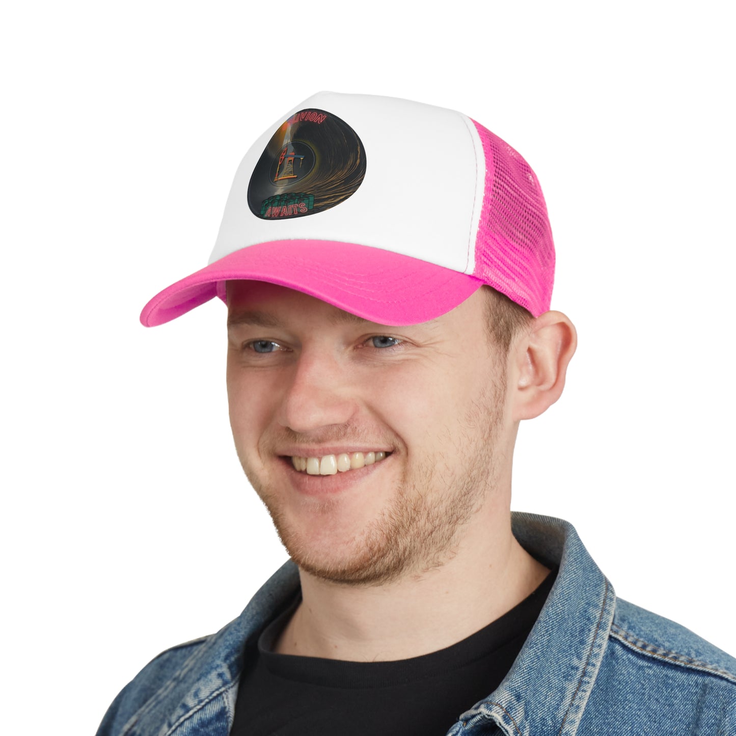 Lumpy Trucker Hat - "Donut Splashed in Oil" - dark donut