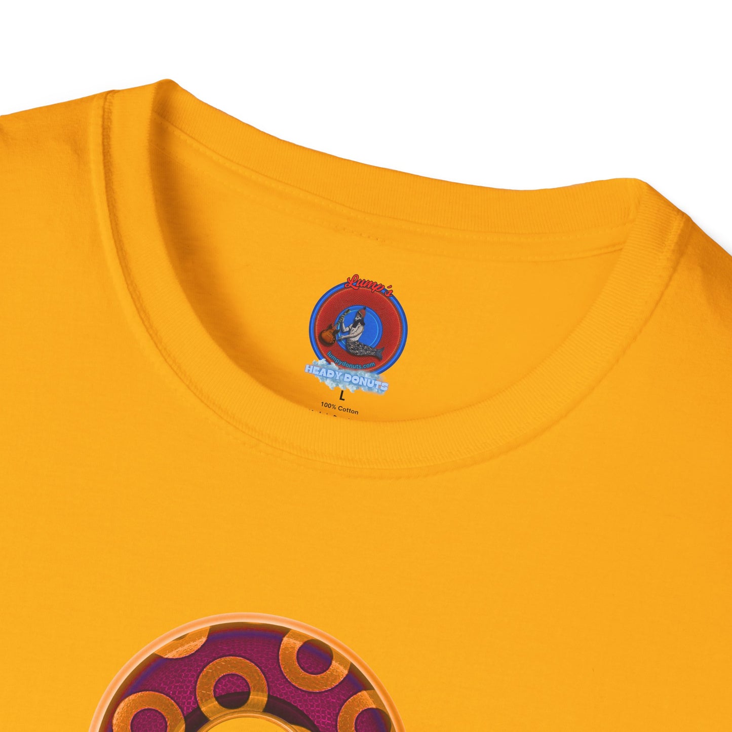 Plain Donuts/Unisex Soft-Style - "Plain Rustic Paradoxical Donuts" - orange/burgundy donuts