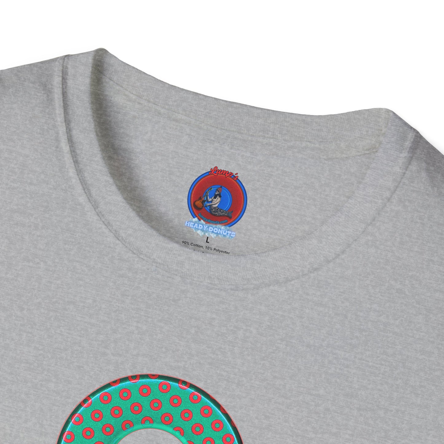 Plain Donuts/Unisex Soft-Style - "Plain Electric Paradoxical Donuts" - light green/red donuts
