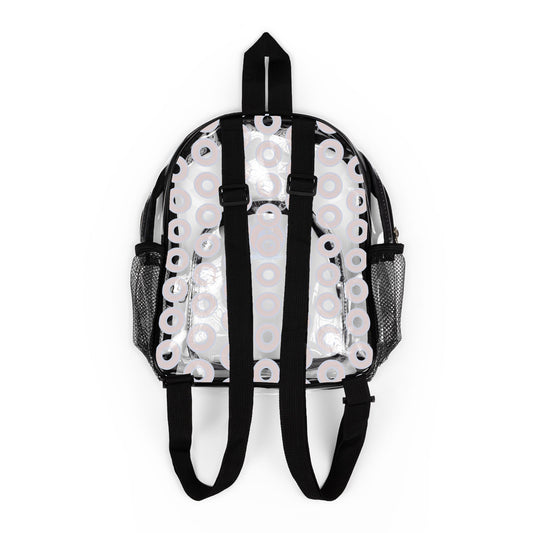 Lumpy Clear Pack/Concert Buddy - Plain Rustic Donut Print - red/blue