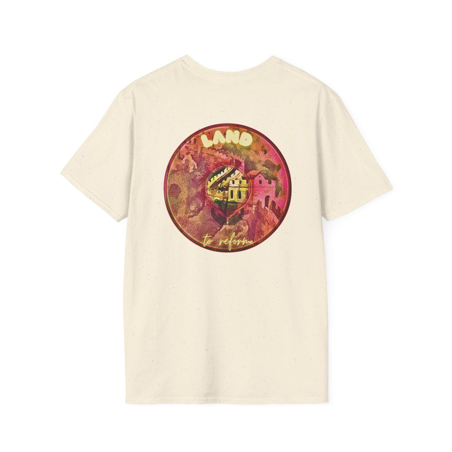 Classic Donut Tee - Unisex Soft-Style - "Donut made with Reforming Dough" - magenta/green donut