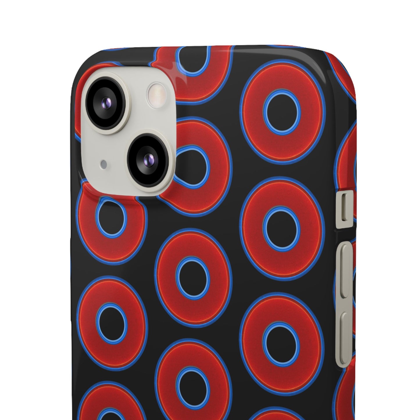 Lumpy Donut Snap Case - red vivid donut print w/black background
