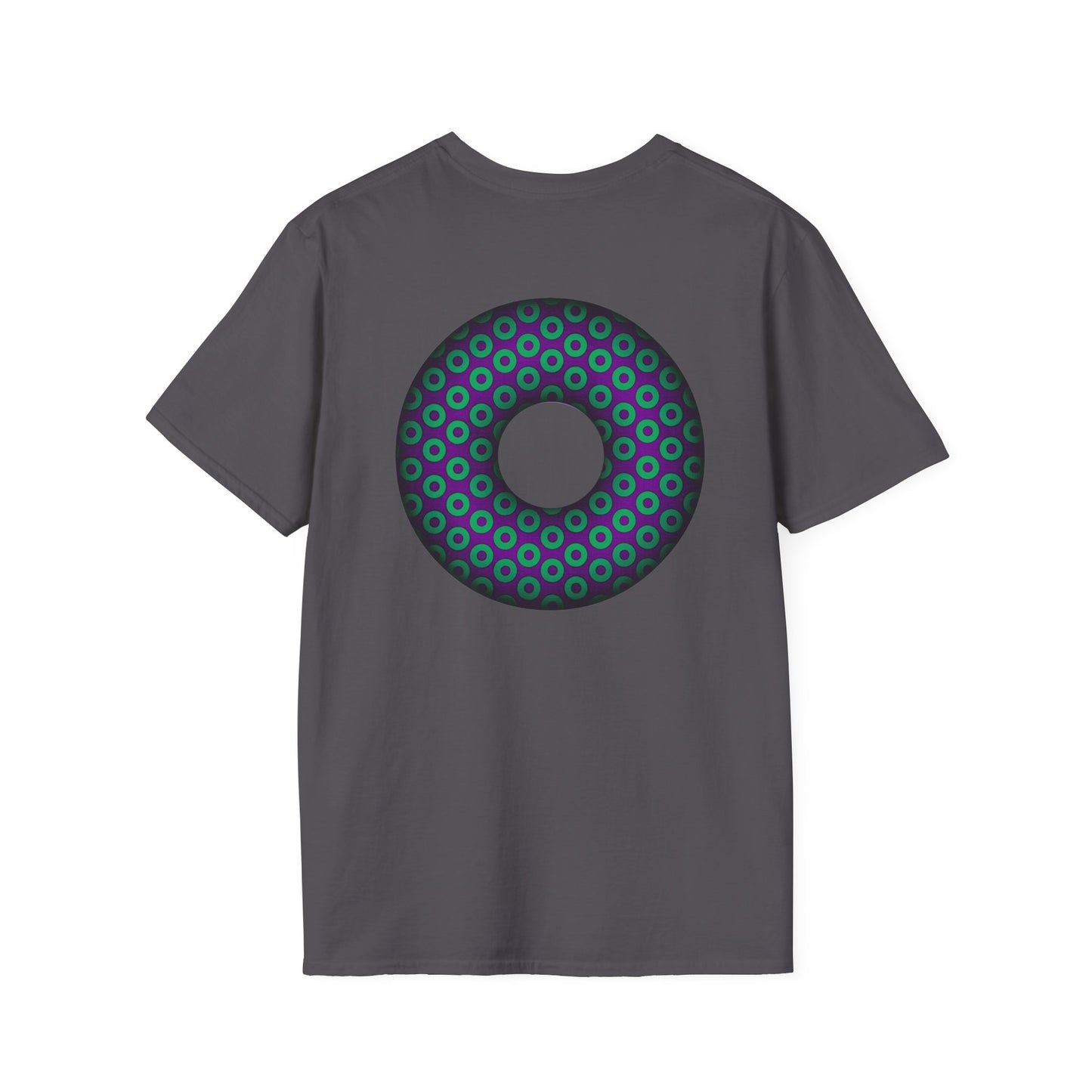 Plain Donuts/Unisex Soft-Style - "Plain Paradoxical Grided Donuts" - green/purple donuts