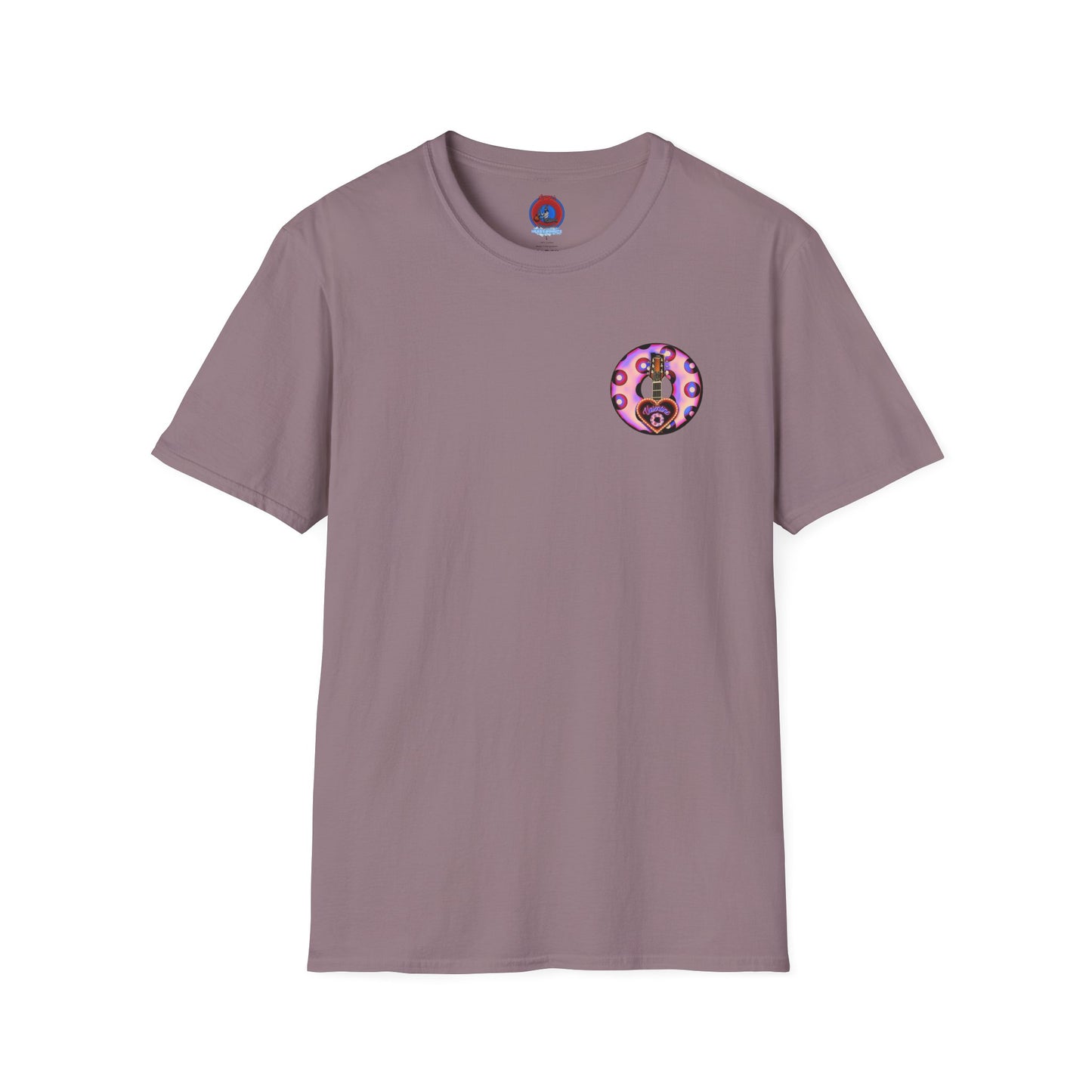 Classic Donut Tee - Unisex Soft-Style - "Would You Be My Donut?" - paradoxical faded purple/red donut - variant 3