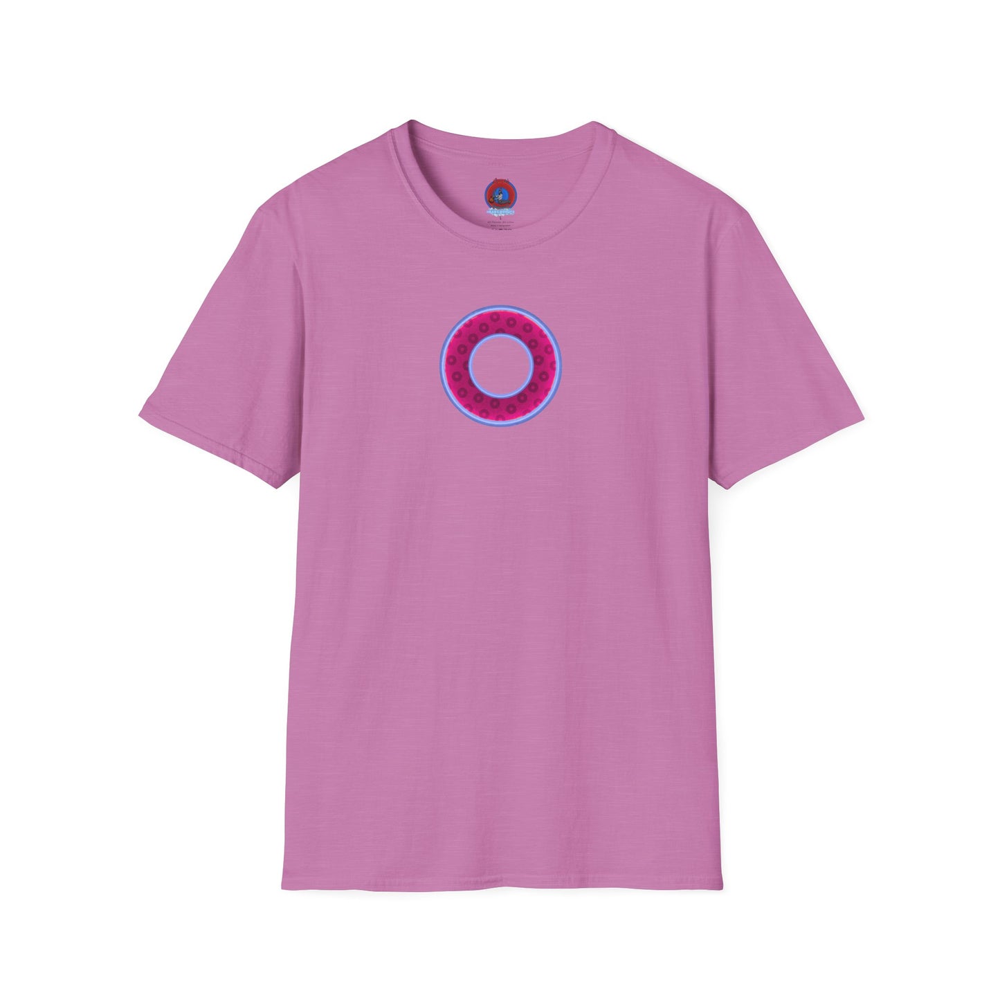Plain Donuts/Unisex Soft-Style - "Plain Wide Mouthed Paradoxical Donuts" - dark magenta/light blue donuts