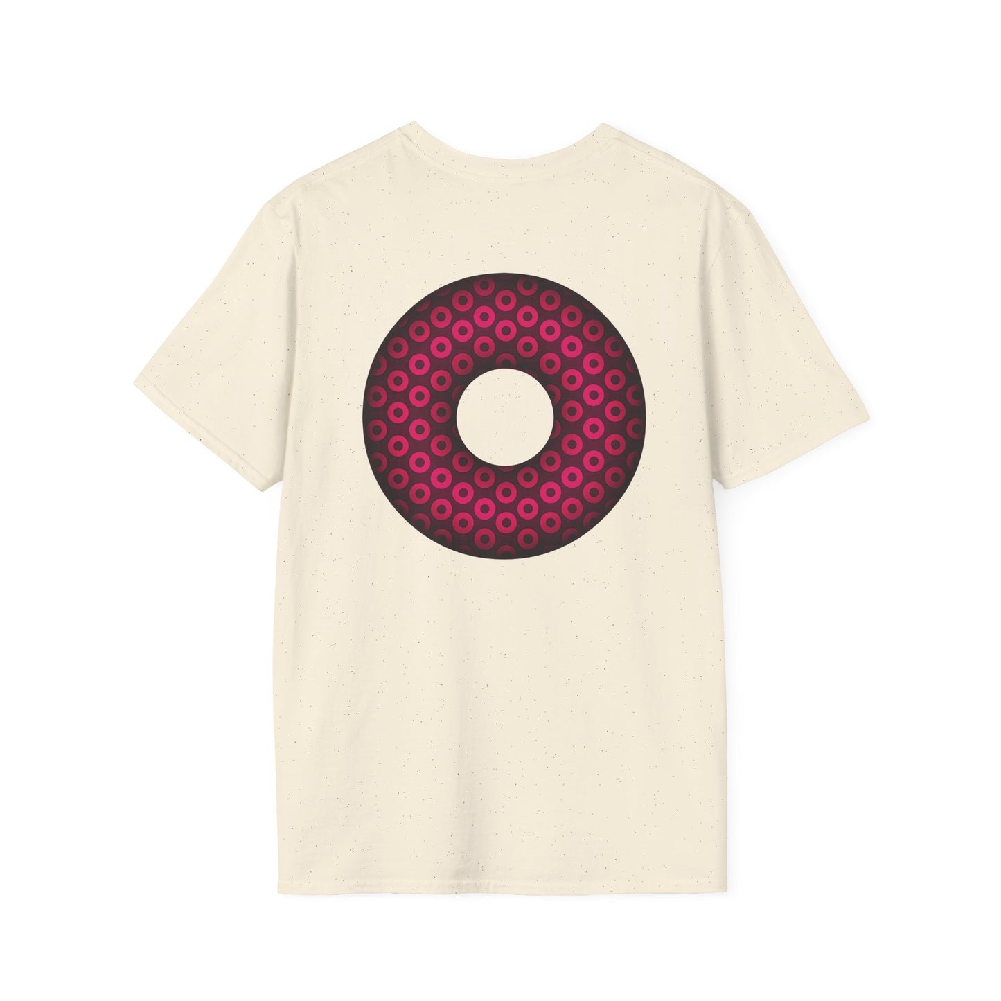 Plain Donuts/Unisex Soft-Style - "Plain Paradoxical Grided Donuts" - pink/burgundy donuts