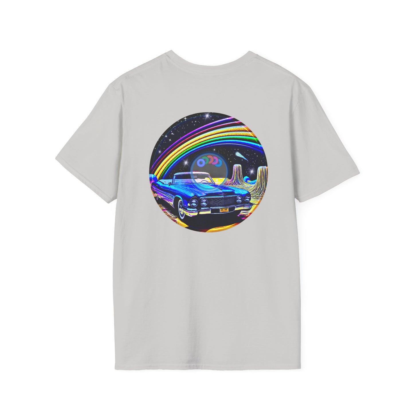 Classic Donut Tee - Unisex Soft-Style - "Halley's Caddy" - series 1.0  - variant 2 - black/picture donut