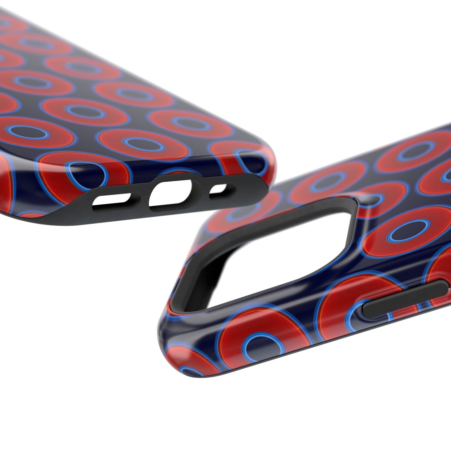 Copy of Magnetic Tough Donut Case - red vivid donut print w/midnight blue background