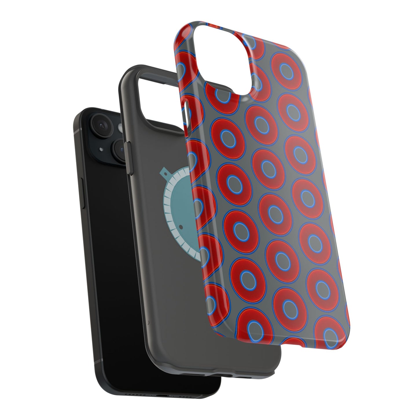 Magnetic Tough Donut Case - red vivid donut print w/dark gray background