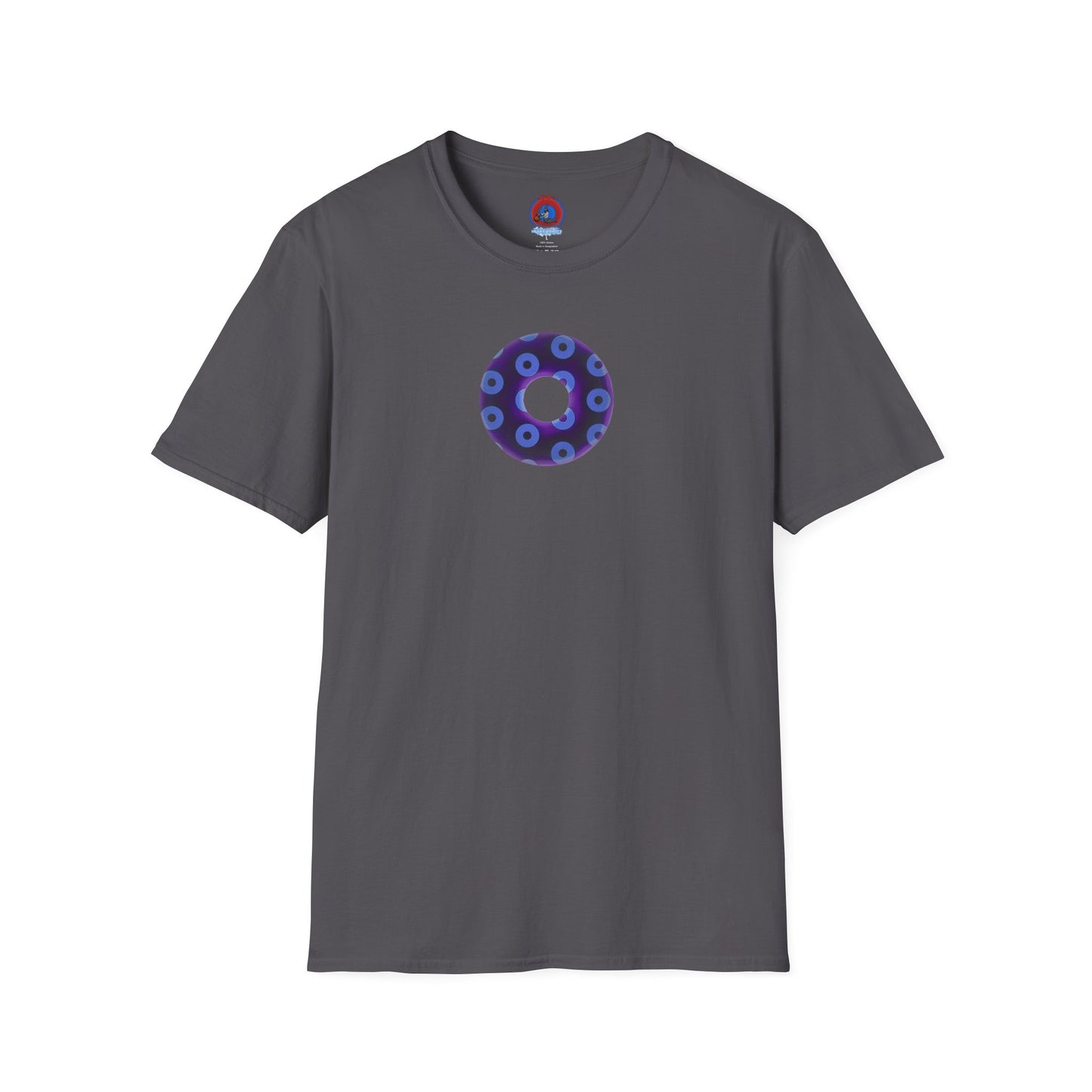 Plain Donuts/Unisex Soft-Style - "Plain Blimpy Paradoxical Donuts" - dark purple/Carolina blue donuts