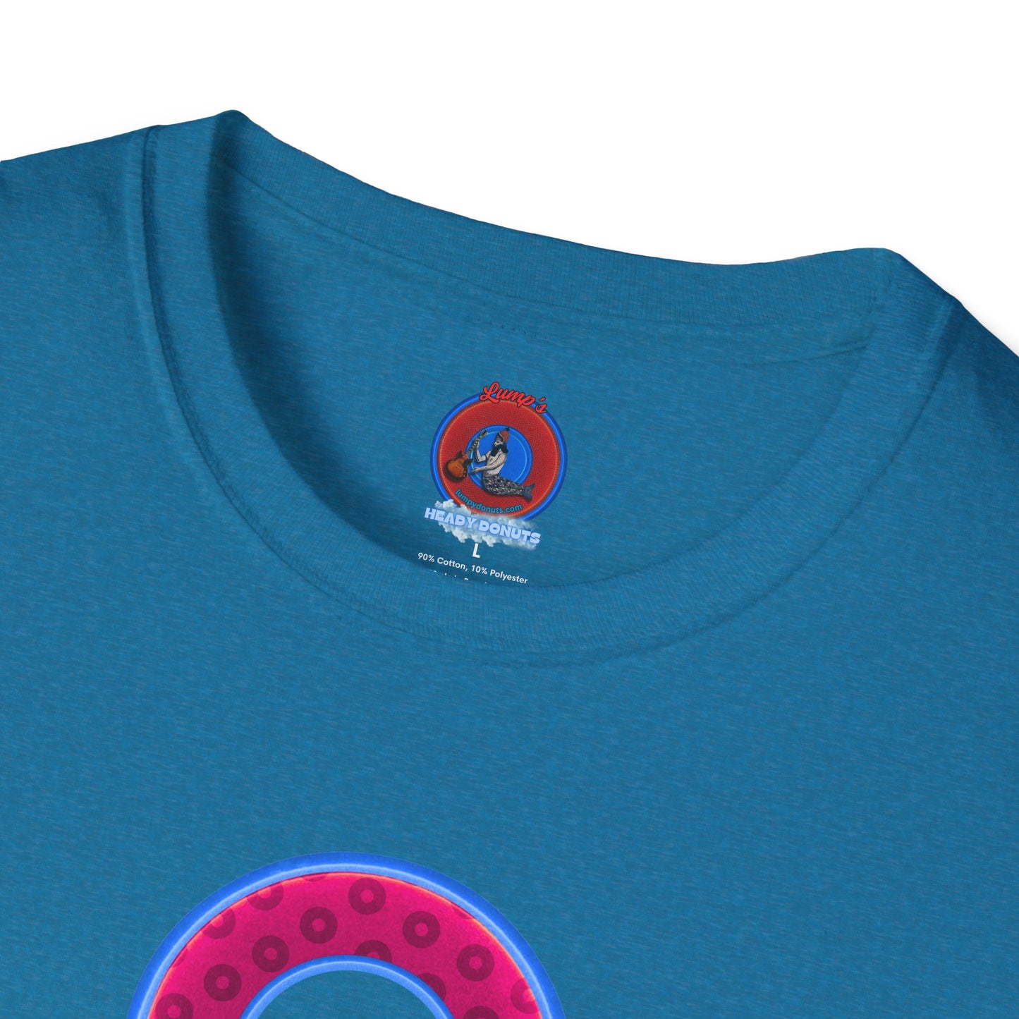 Plain Donuts/Unisex Soft-Style - "Plain Wide Mouthed Paradoxical Donuts" - bright magenta/light blue royal blue donuts