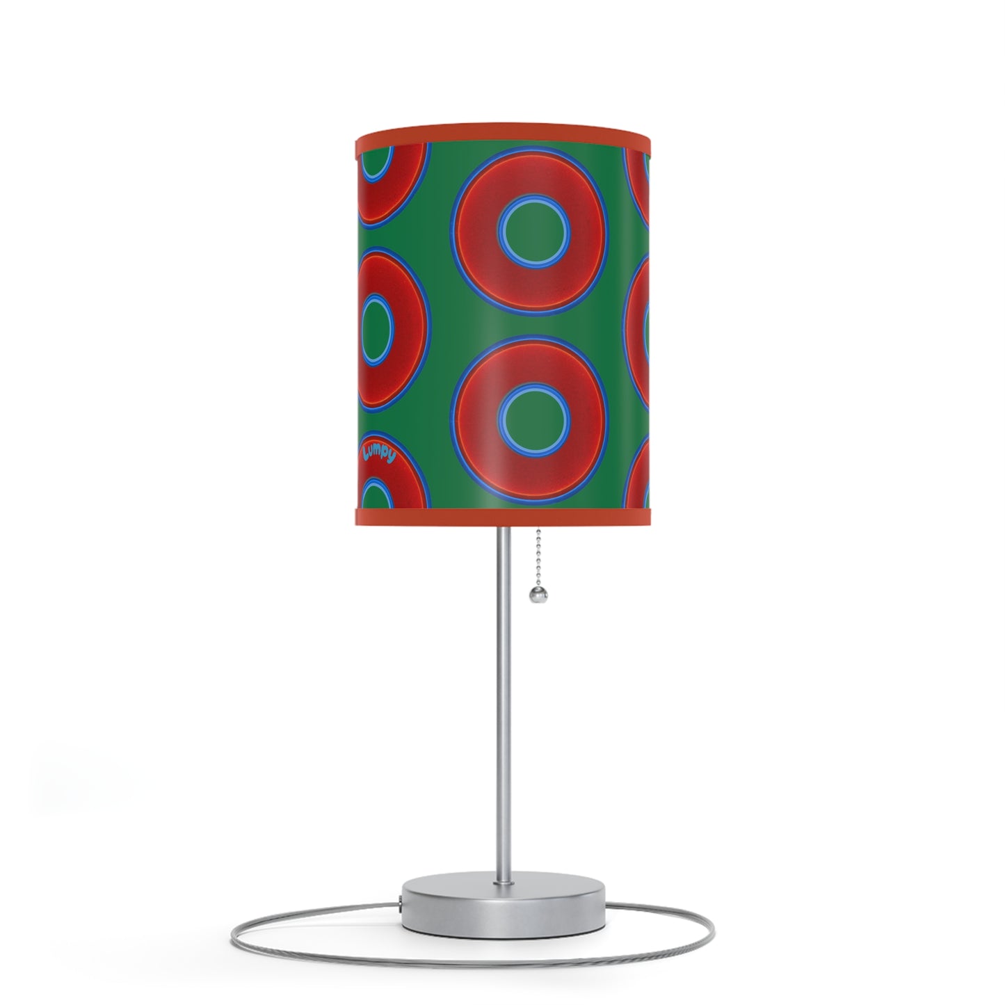 Lumpy Accent Lamps - red vivid donuts w/green background