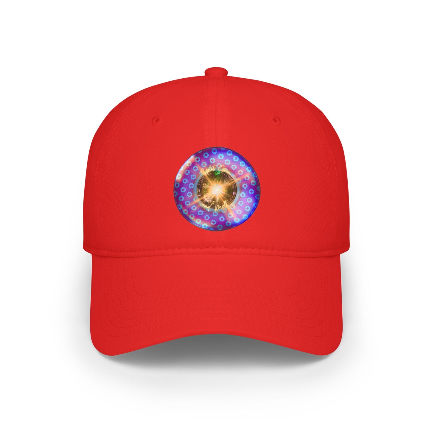 Lumpy Donut Baseball Cap - "Split Open Donuts" - paradoxical purple/light blue donut w/