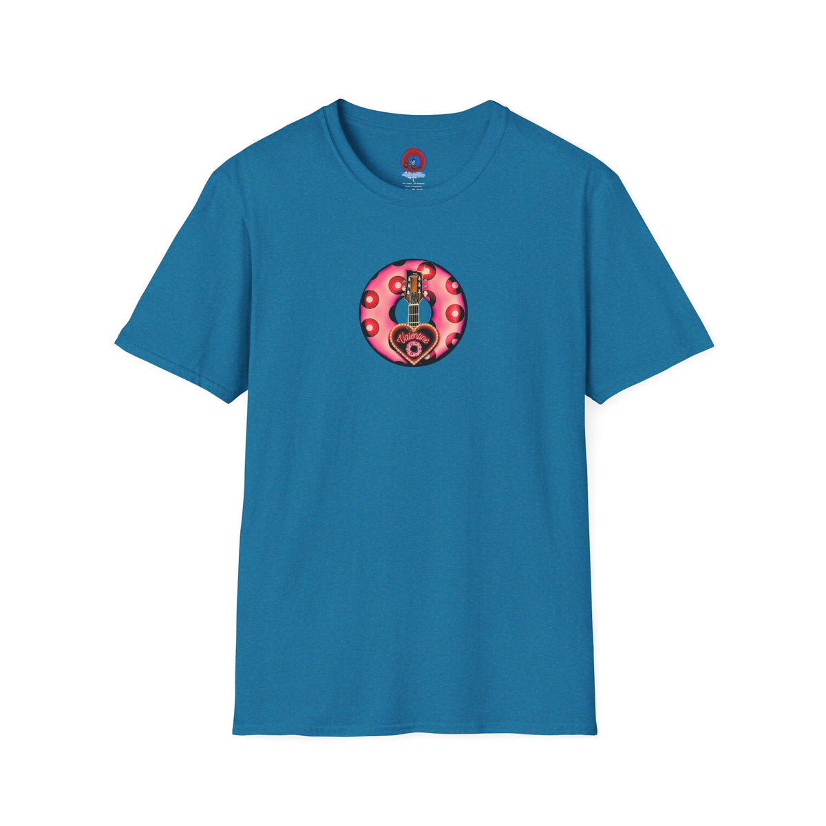 Classic Donut Tee - Unisex Soft-Style - "Would You Be My Donut?" - paradoxical faded magenta/red donut - variant 1