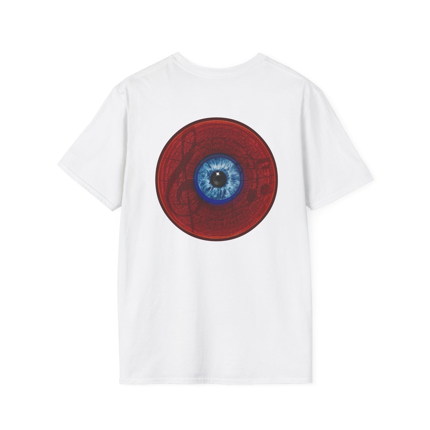 Classic Donut Tee - Unisex Soft-Style - "Peering through Your Opacity" - series 1.0 - red donut w/eye