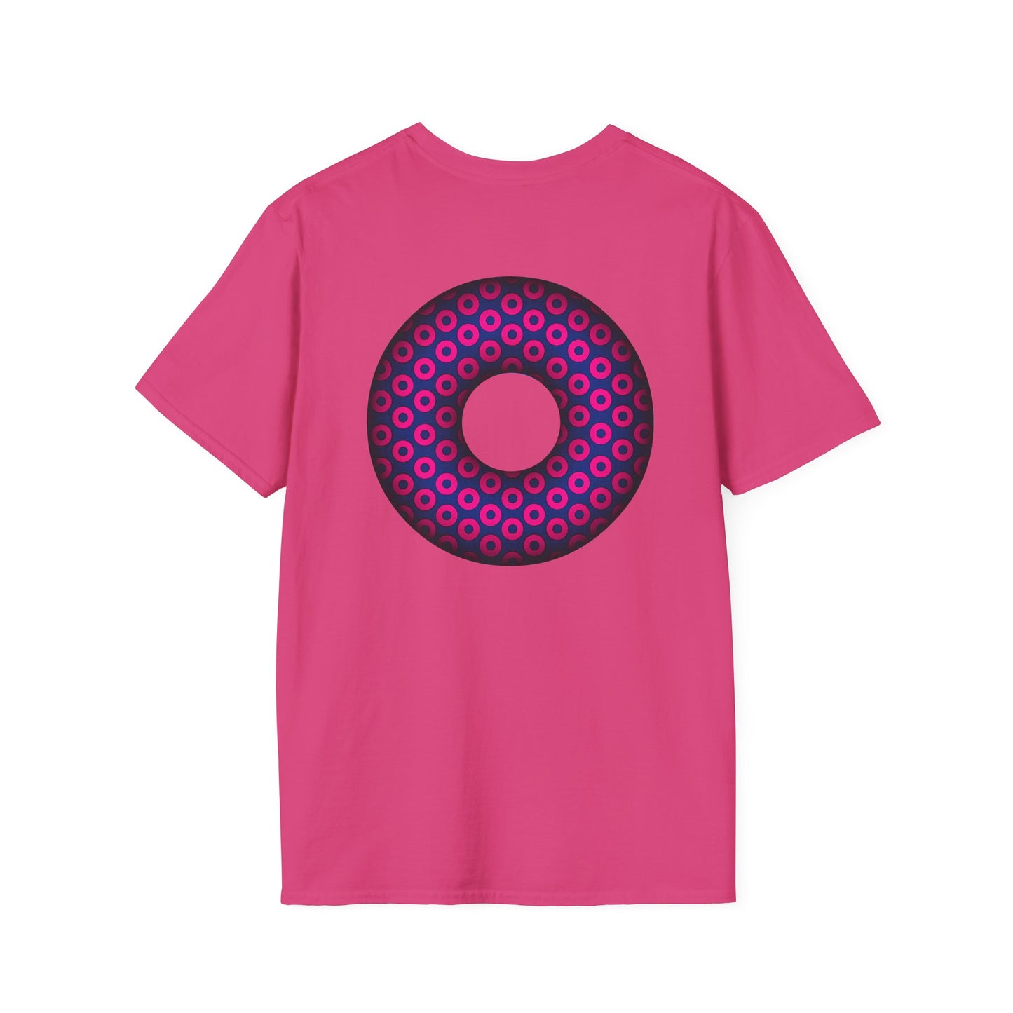 Plain Donuts/Unisex Soft-Style - "Plain Paradoxical Grided Donuts" - light magenta/dark blue donuts