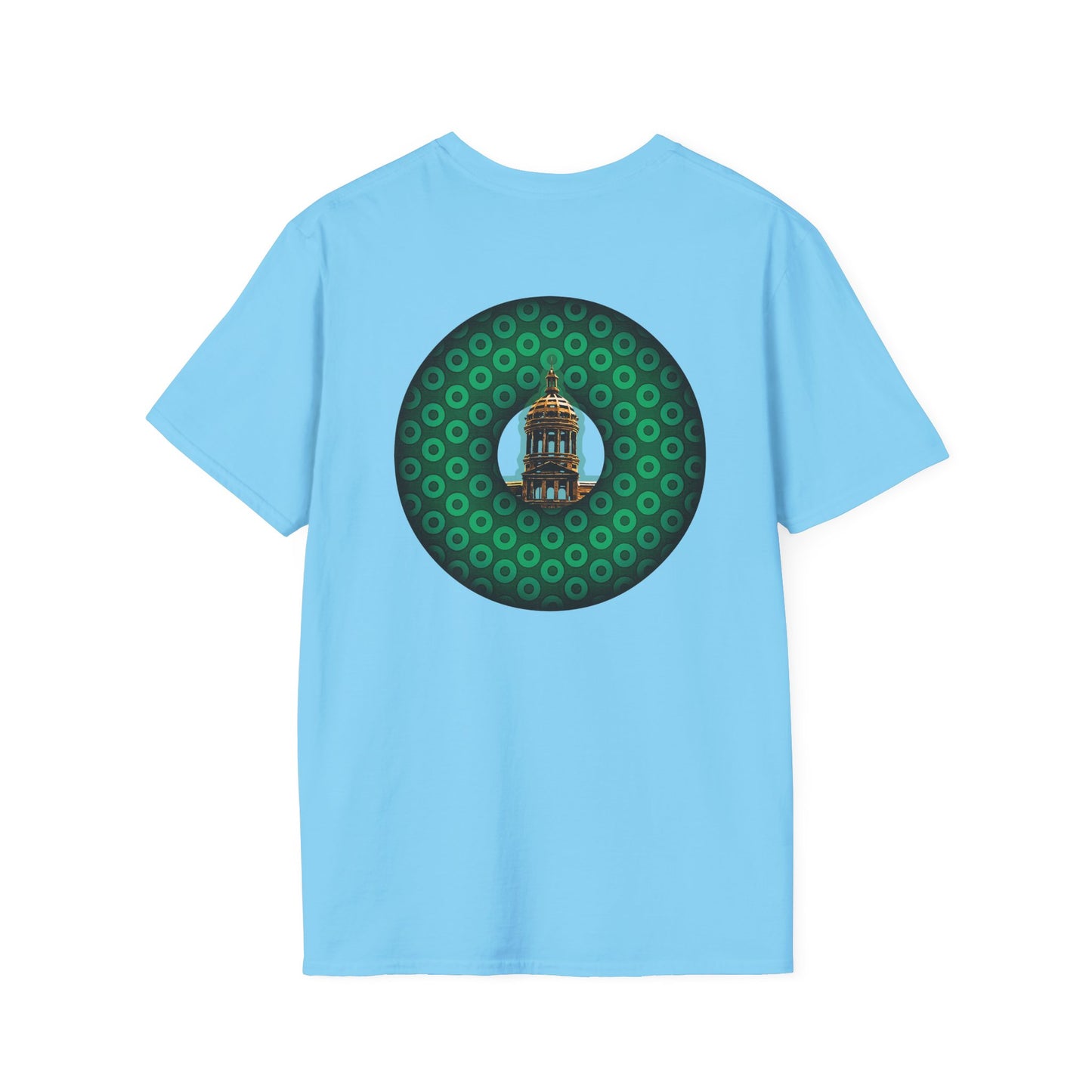 Classic Donut Tee - "Save Mondegreen City Hall Clock Tower" - paradox donut - series 1.0 - variant 2 - green donut